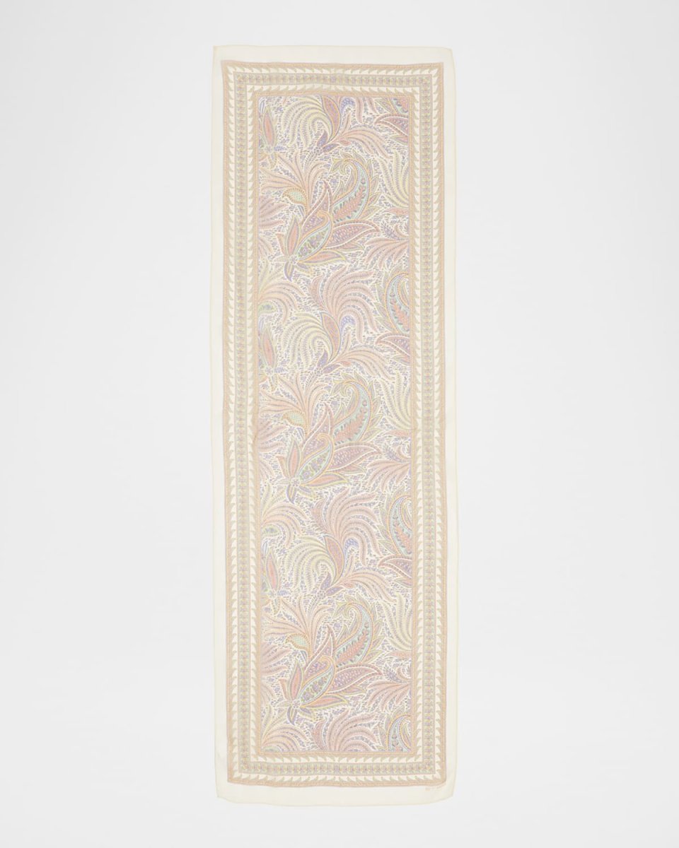 Tosca Paisley-Print Silk Scarf